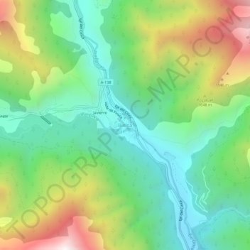 Bielsa topographic map, elevation, terrain