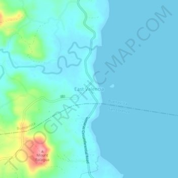 East Valencia topographic map, elevation, terrain