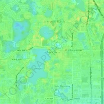 All Bright Shores topographic map, elevation, terrain