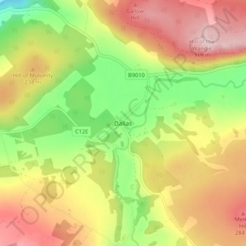 Dallas topographic map, elevation, terrain