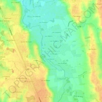 Cras-sur-Reyssouze topographic map, elevation, terrain