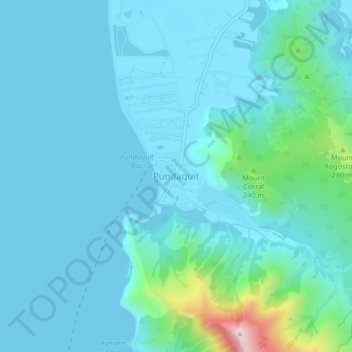 Pundaquit topographic map, elevation, terrain