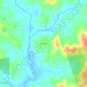 Bromley topographic map, elevation, terrain