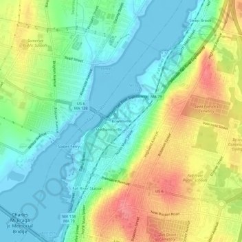 Bowenville topographic map, elevation, terrain