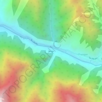 Kengu topographic map, elevation, terrain