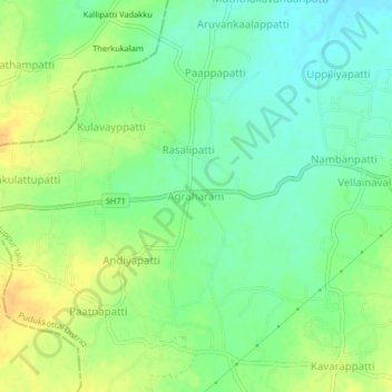 Agraharam topographic map, elevation, terrain