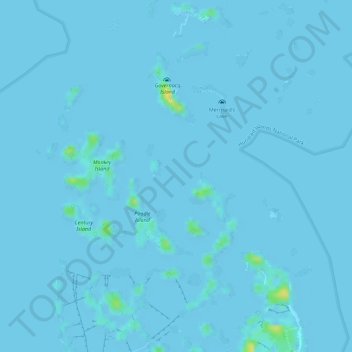 Hundred Islands topographic map, elevation, terrain