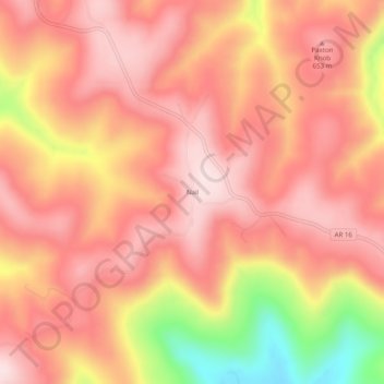 Nail topographic map, elevation, terrain