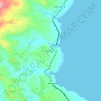 Palma Gil topographic map, elevation, terrain
