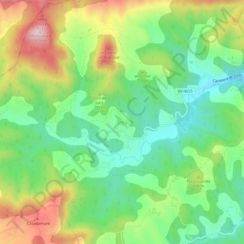 Sora topographic map, elevation, terrain