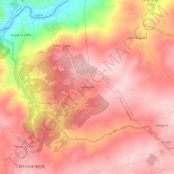 Vale Torto topographic map, elevation, terrain