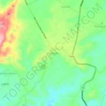 Kiburiao topographic map, elevation, terrain
