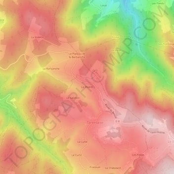 Le Plomb topographic map, elevation, terrain