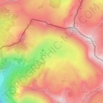 Dobërdol topographic map, elevation, terrain
