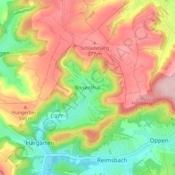 Rissenthal topographic map, elevation, terrain