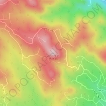 Lone Peak topographic map, elevation, terrain