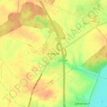 Kritzkow topographic map, elevation, terrain