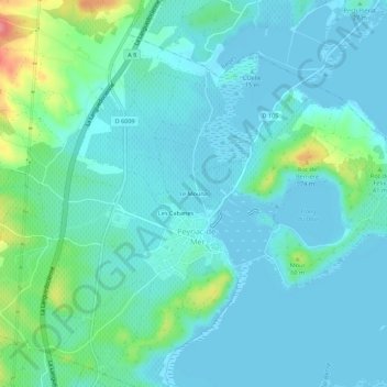 Le Mouna topographic map, elevation, terrain
