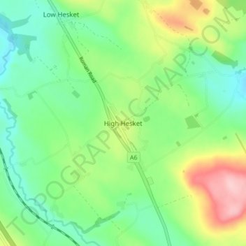 High Hesket topographic map, elevation, terrain