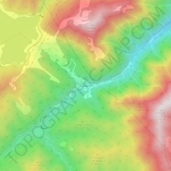 Ortolano topographic map, elevation, terrain