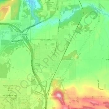 Mead topographic map, elevation, terrain