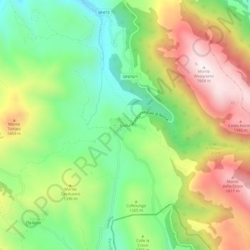 Civita topographic map, elevation, terrain