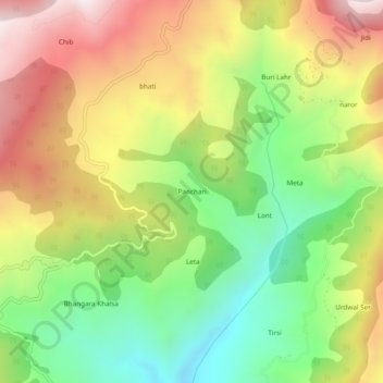 Panchari topographic map, elevation, terrain