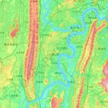 Dadukou topographic map, elevation, terrain