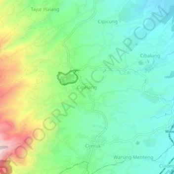 Cipelang topographic map, elevation, terrain