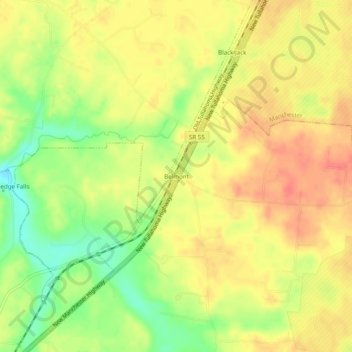 Belmont topographic map, elevation, terrain