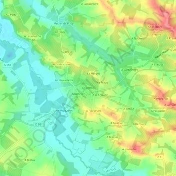 A l'Enclos topographic map, elevation, terrain