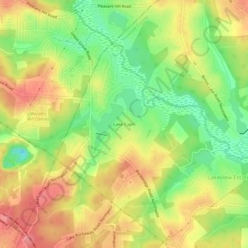 Lake Capri topographic map, elevation, terrain