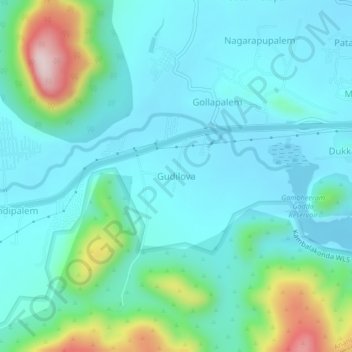 Gudilova topographic map, elevation, terrain