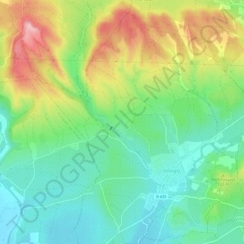 Saint-Martin topographic map, elevation, terrain