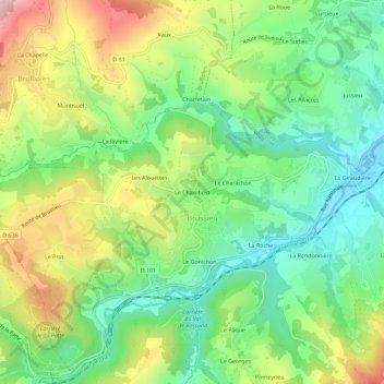 Le Chambost topographic map, elevation, terrain
