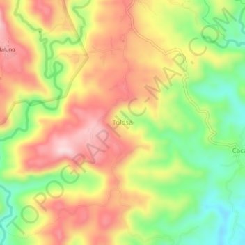 Tolosa topographic map, elevation, terrain
