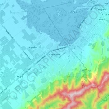 Richmond topographic map, elevation, terrain