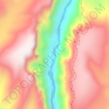 Lodore Canyon topographic map, elevation, terrain