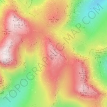 Esk Pike topographic map, elevation, terrain