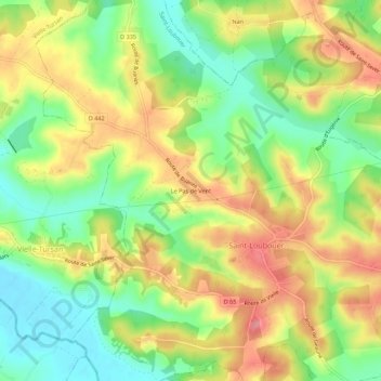 Le Pas de Vent topographic map, elevation, terrain