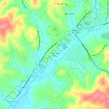 Grand View Park topographic map, elevation, terrain