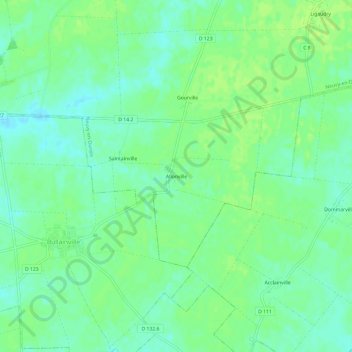 Allonville topographic map, elevation, terrain