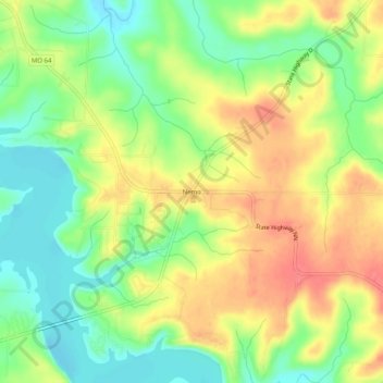 Nemo topographic map, elevation, terrain