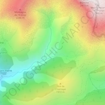 Le Cougné topographic map, elevation, terrain