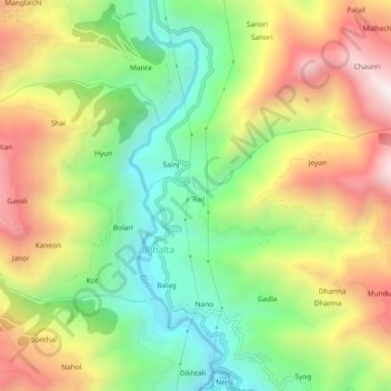 Rail topographic map, elevation, terrain