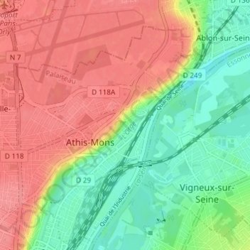 Cataplas topographic map, elevation, terrain