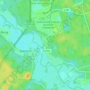 Freienbrink topographic map, elevation, terrain