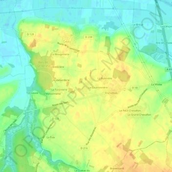 La Mauvinière topographic map, elevation, terrain