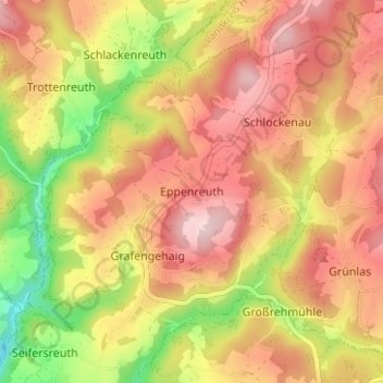 Eppenreuth topographic map, elevation, terrain