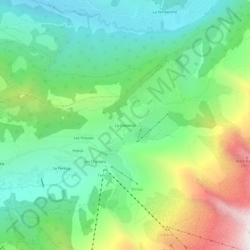 La Cluiseraz topographic map, elevation, terrain